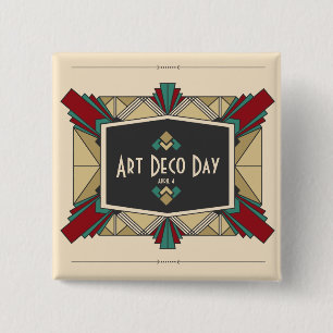 Badge Carré 5 Cm Art Déco Jour Design
