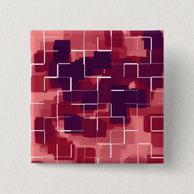 Badge Carré 5 Cm Art géométrique "Cranberry" (Devant)