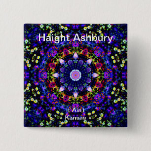 Badge Carré 5 Cm Art hippie psychédélique de mode de Haight Ashbury