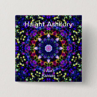 Badge Carré 5 Cm Art hippie psychédélique de mode de Haight Ashbury