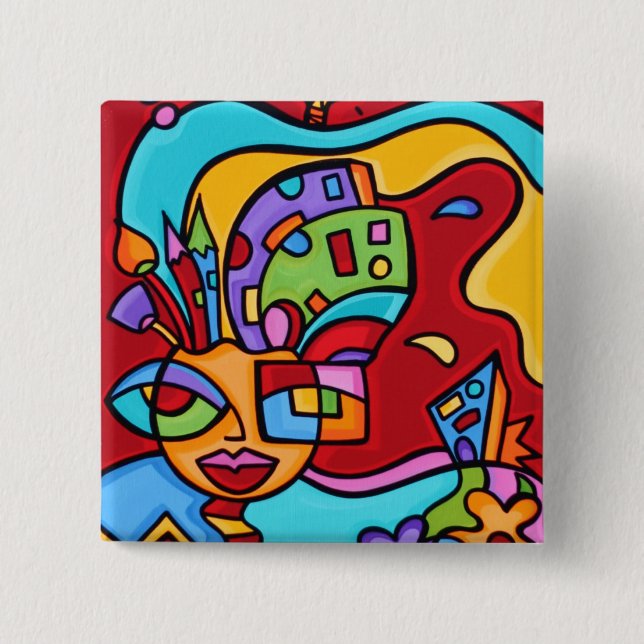Badge Carré 5 Cm art_lastofredhot_brainpick1 (Devant)