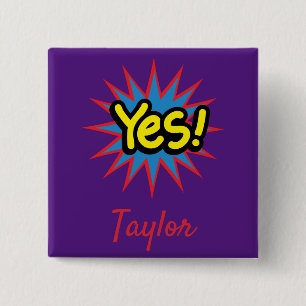 Badge Carré 5 Cm Art populaire cool et tendance