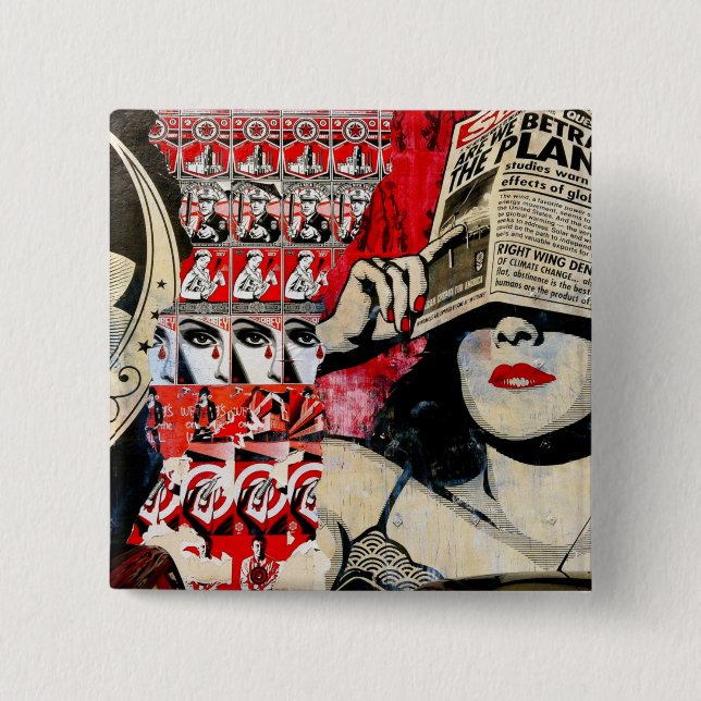 Badge Carré 5 Cm Art Urbain 19. (Devant)