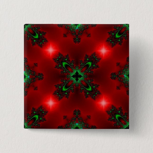Badge Carré 5 Cm Artdeco de Noël en style rétro (Devant)