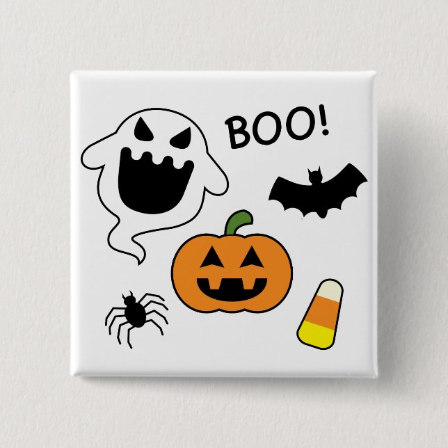 Badge Carré 5 Cm Articles de Halloween (Devant)