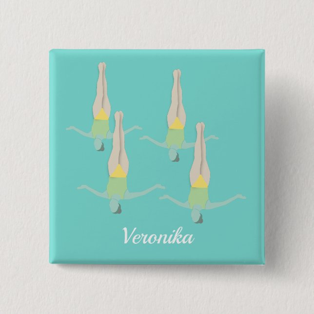 Badge Carré 5 Cm Artistic Swimming (Devant)