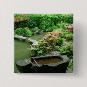 Badge Carré 5 Cm Asie, Japon, Kyoto. Jardin Zen