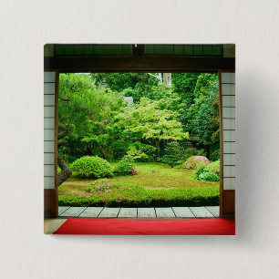 Badge Carré 5 Cm Asie, Japon, Kyoto. Jardin zen 2