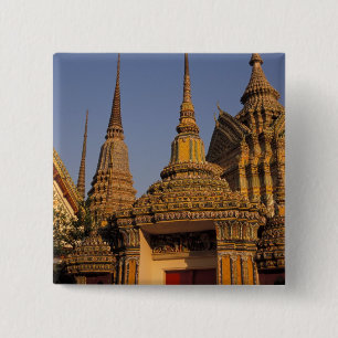 Badge Carré 5 Cm Asie, Thaïlande, Bangkok, Wat Po, le plus ancien