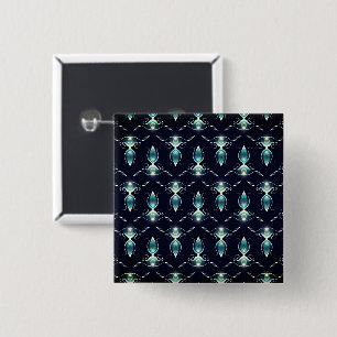 Badge Carré 5 Cm Aspect élégant des pierres bleues avec lumière bri