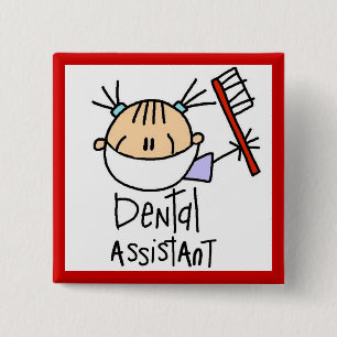 Badge Carré 5 Cm Assistant dentaire