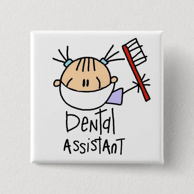 Badge Carré 5 Cm Assistant dentaire (Devant)