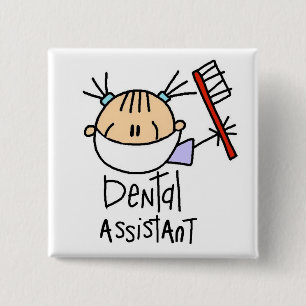 Badge Carré 5 Cm Assistant dentaire