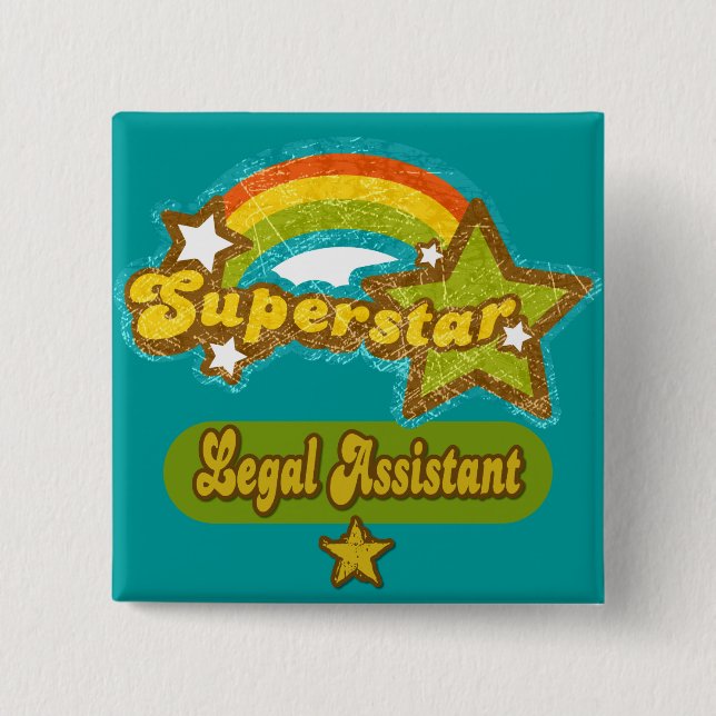 Badge Carré 5 Cm Assistant juridique de superstar (Devant)