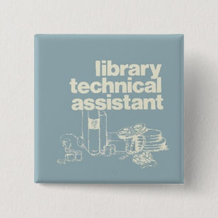Badge Carré 5 Cm assistant technique de bibliothèque