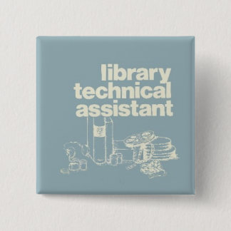 Badge Carré 5 Cm assistant technique de bibliothèque