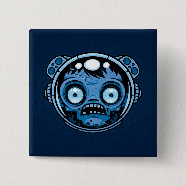 Badge Carré 5 Cm Astronaute zombie (Devant)