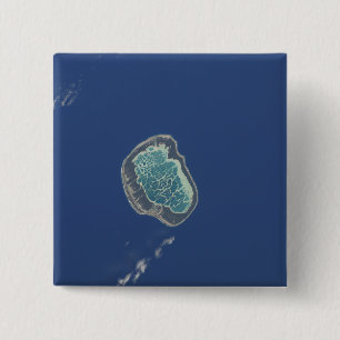 Badge Carré 5 Cm Atoll de Mataiva, archipel de Tuamotu