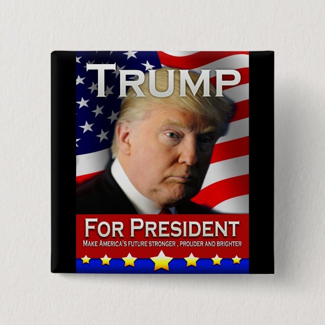 Badge Carré 5 Cm Atout pour le président (Devant)