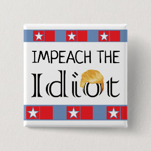 Badge Carré 5 Cm Attaquez l'anti bouton d'atout d'idiot
