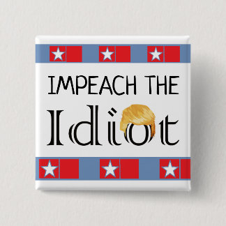 Badge Carré 5 Cm Attaquez l'anti bouton d'atout d'idiot