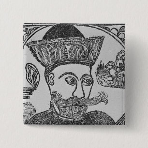Badge Carré 5 Cm Attila l'hun