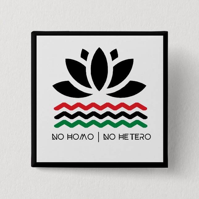 Badge Carré 5 Cm Aucun Homo | Aucun bouton Hetero (Devant)