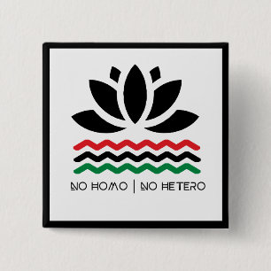 Badge Carré 5 Cm Aucun Homo Aucun bouton Hetero