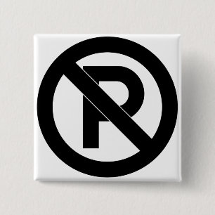Badge Carré 5 Cm Aucun symbole de stationnement