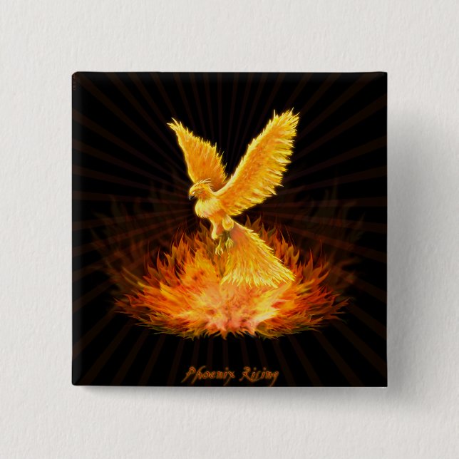 Badge Carré 5 Cm Augmentation de Phoenix (Devant)