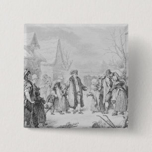 Badge Carré 5 Cm Aumône de distribution de Louis XVI