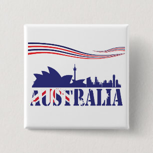 Badge Carré 5 Cm Australie Skyscape