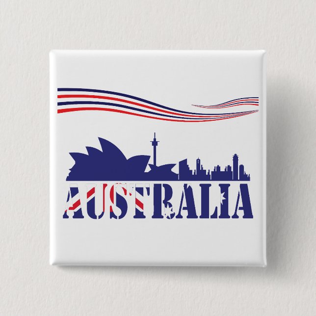 Badge Carré 5 Cm Australie Skyscape (Devant)
