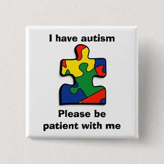 Badge Carré 5 Cm Autism Awareness Button. Autism. Autism Button