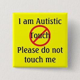Badge Carré 5 Cm Autisme Med Alert No Touch