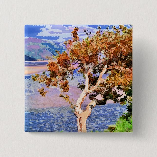 BADGE CARRÉ 5 CM AUTOMNE (Devant)