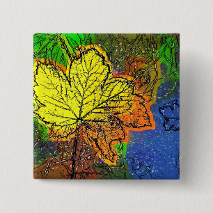 BADGE CARRÉ 5 CM AUTOMNE