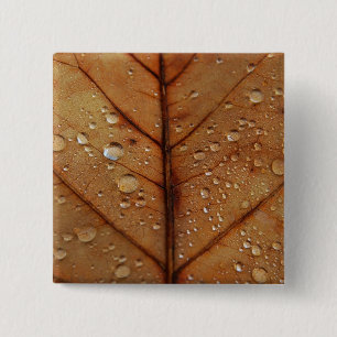 Badge Carré 5 Cm Automne Bouton
