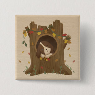 Badge Carré 5 Cm Automne stupéfiant : Beagle