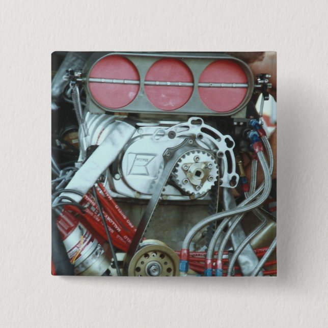 Badge Carré 5 Cm Automobile Du Cajun National (Devant)