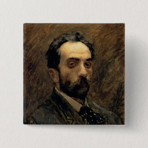 Badge Carré 5 Cm Autoportrait, 1890s