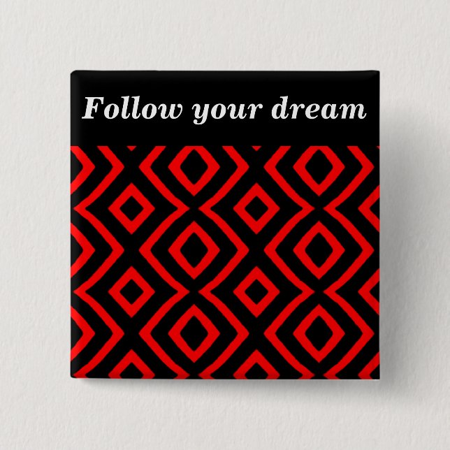 Badge Carré 5 Cm Autoriser-rouge_ (Devant)