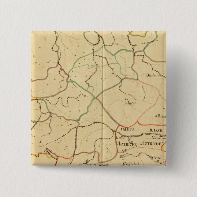 Badge Carré 5 Cm Autriche et République tchèque 3 (Devant)