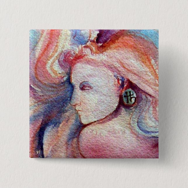 Badge Carré 5 Cm AVALON / Magie et mystère (Devant)