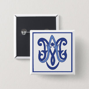 Badge Carré 5 Cm Ave Maria