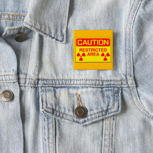 Badge Carré 5 Cm Avertissement de danger de rayonnement dans les zo