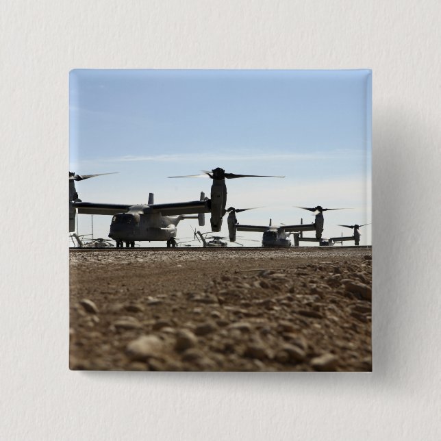 Badge Carré 5 Cm Avion tiltrotor V-22 Osprey (Devant)