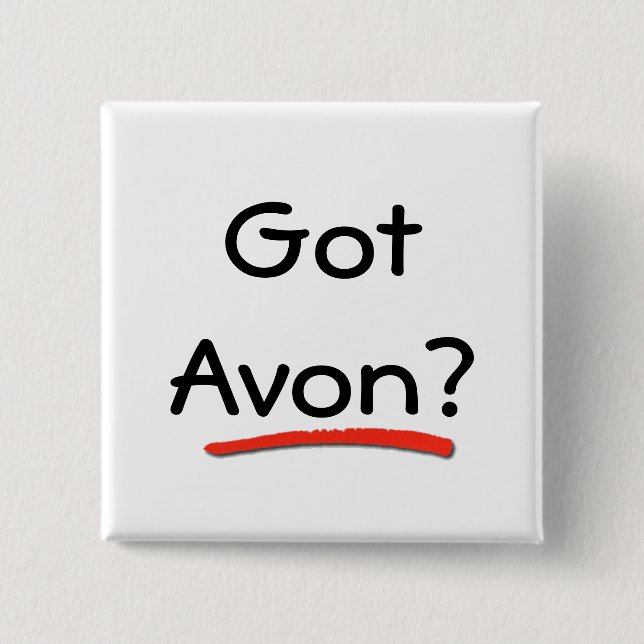Badge Carré 5 Cm Avon passé ? Bouton (Devant)