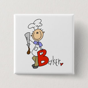Badge Carré 5 Cm B est pour Boulanger