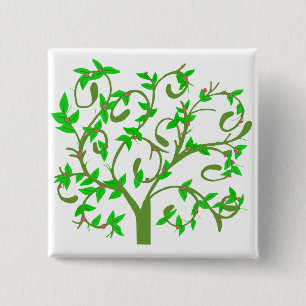 Badge Carré 5 Cm B le bouton d'arbre